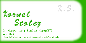 kornel stolcz business card